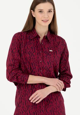 Kadın Bordo Uzun Kollu Gömlek - 50271512006