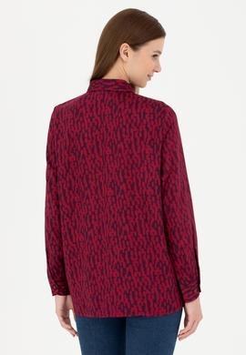 Kadın Bordo Uzun Kollu Gömlek - 50271512006