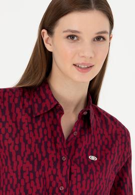 Kadın Bordo Uzun Kollu Gömlek - 50271512006