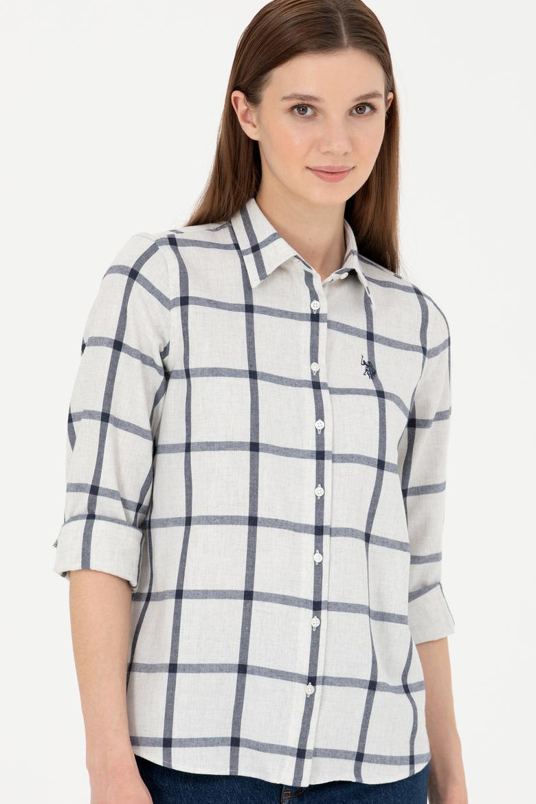 Kadın Ekru Uzun Kollu Gömlek - 50279804002