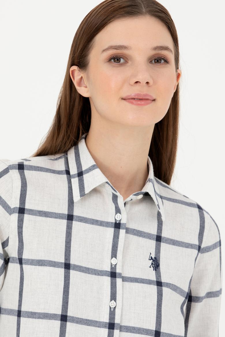 Kadın Ekru Uzun Kollu Gömlek - 50279804002