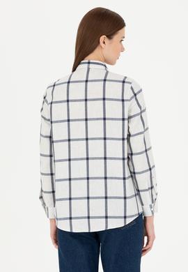 Kadın Ekru Uzun Kollu Gömlek - 50279804002