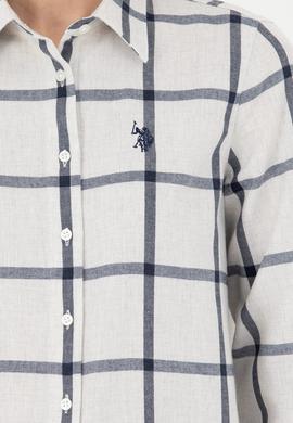 Kadın Ekru Uzun Kollu Gömlek - 50279804002