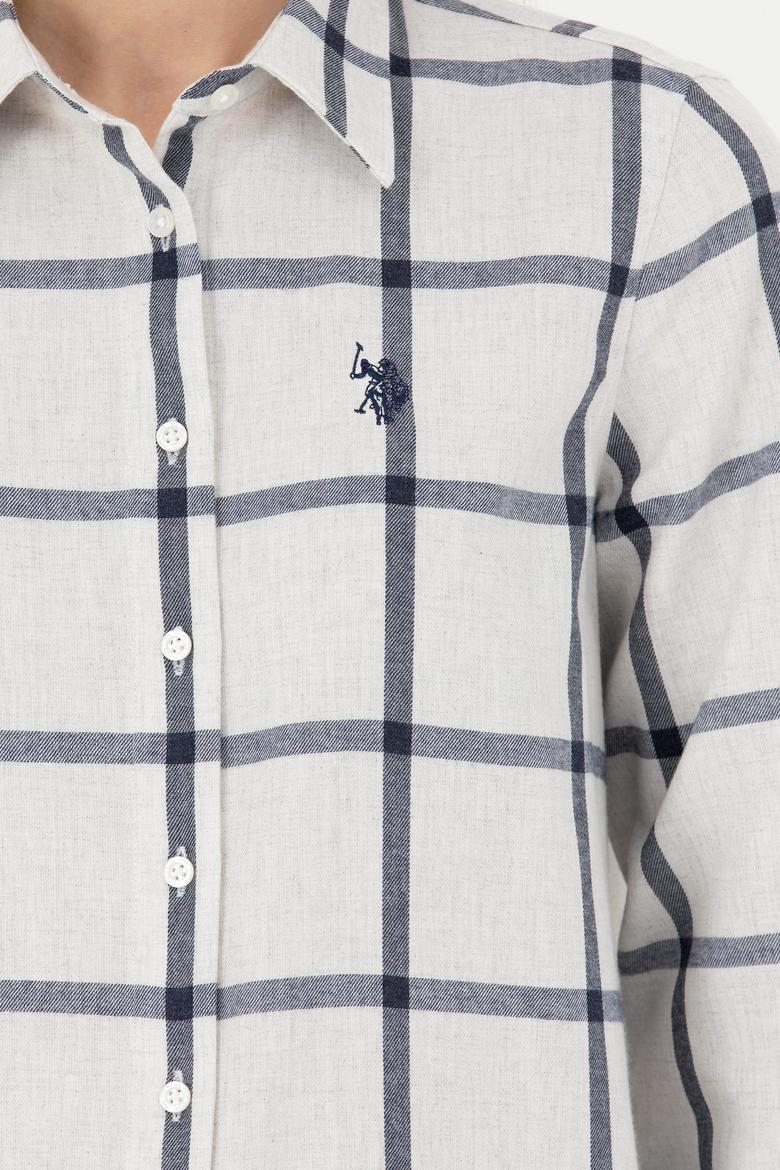 Kadın Ekru Uzun Kollu Gömlek - 50279804002