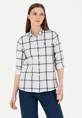 Kadın Ekru Uzun Kollu Gömlek - 50279804002