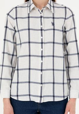 Kadın Ekru Uzun Kollu Gömlek - 50279804002