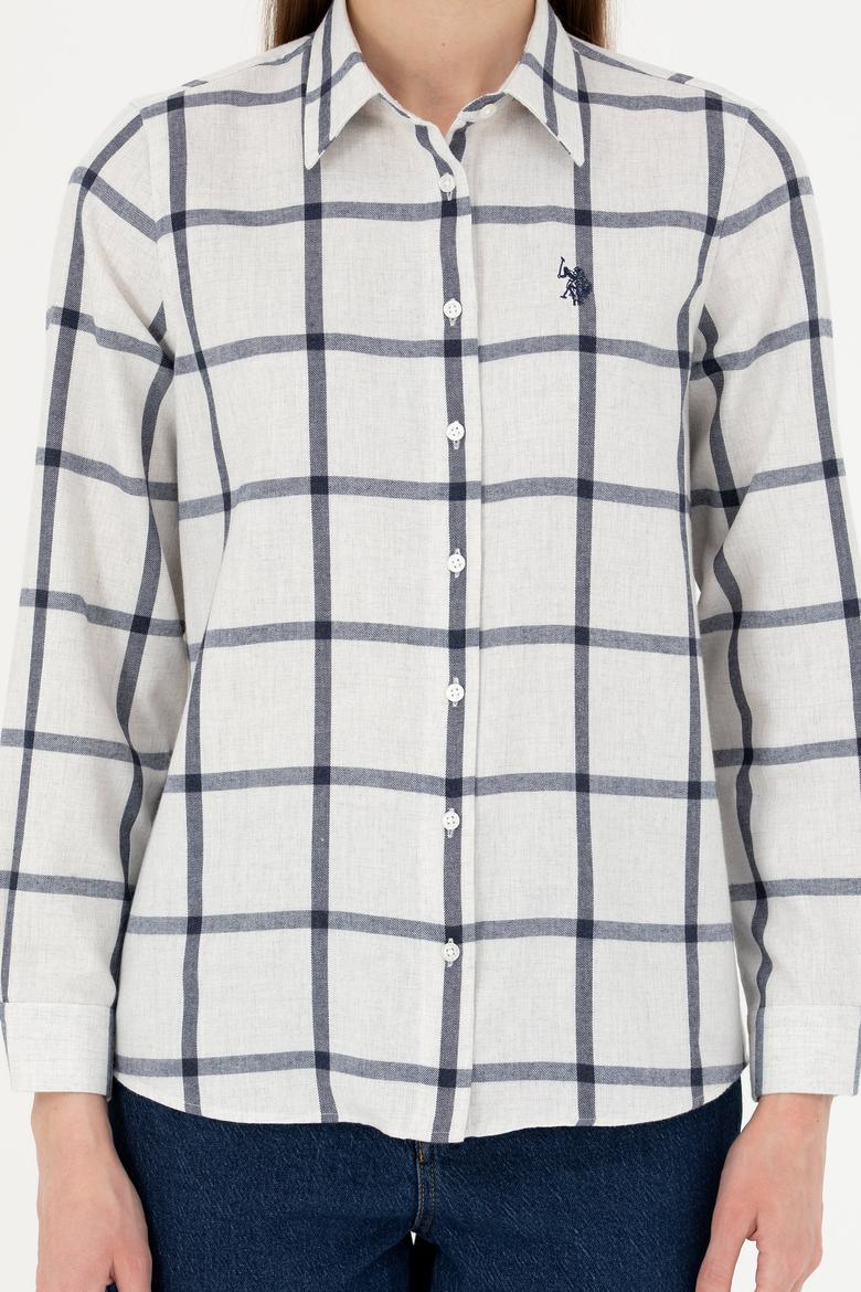 Kadın Ekru Uzun Kollu Gömlek - 50279804002