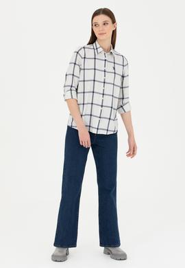 Kadın Ekru Uzun Kollu Gömlek - 50279804002