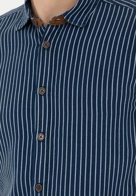 Erkek Koyu Mavi Jean Gömlek - 50272607008