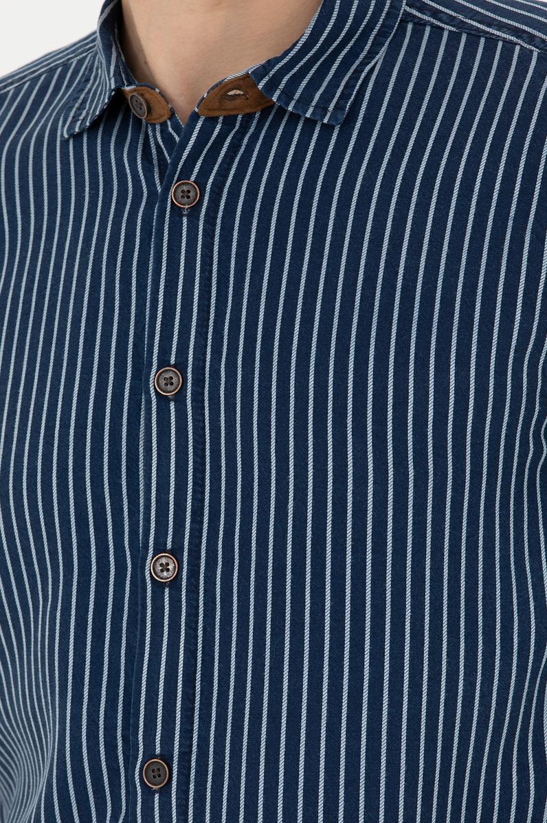 Erkek Koyu Mavi Jean Gömlek