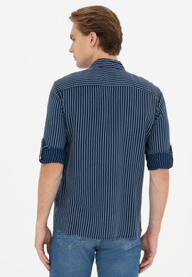 Erkek Koyu Mavi Jean Gömlek - 50272607008