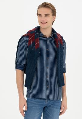 Erkek Koyu Mavi Jean Gömlek - 50272607008