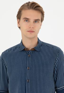 Erkek Koyu Mavi Jean Gömlek - 50272607008