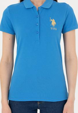 Kadın Saks Basic Polo Yaka Tişört - 50262700214