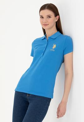 Kadın Saks Basic Polo Yaka Tişört - 50262700214