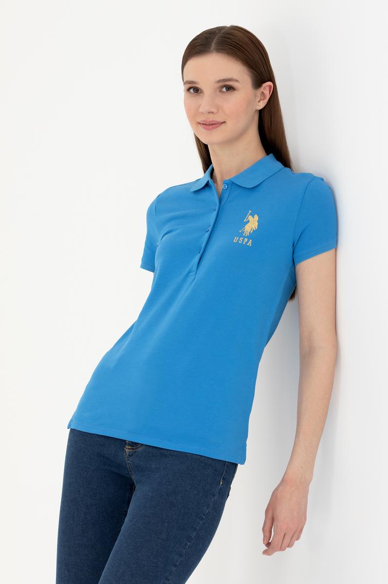 Kadın Saks Basic Polo Yaka Tişört