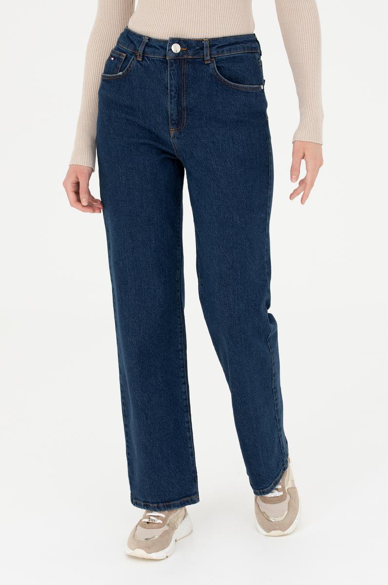 Kadın Koyu Mavi Jean Pantolon