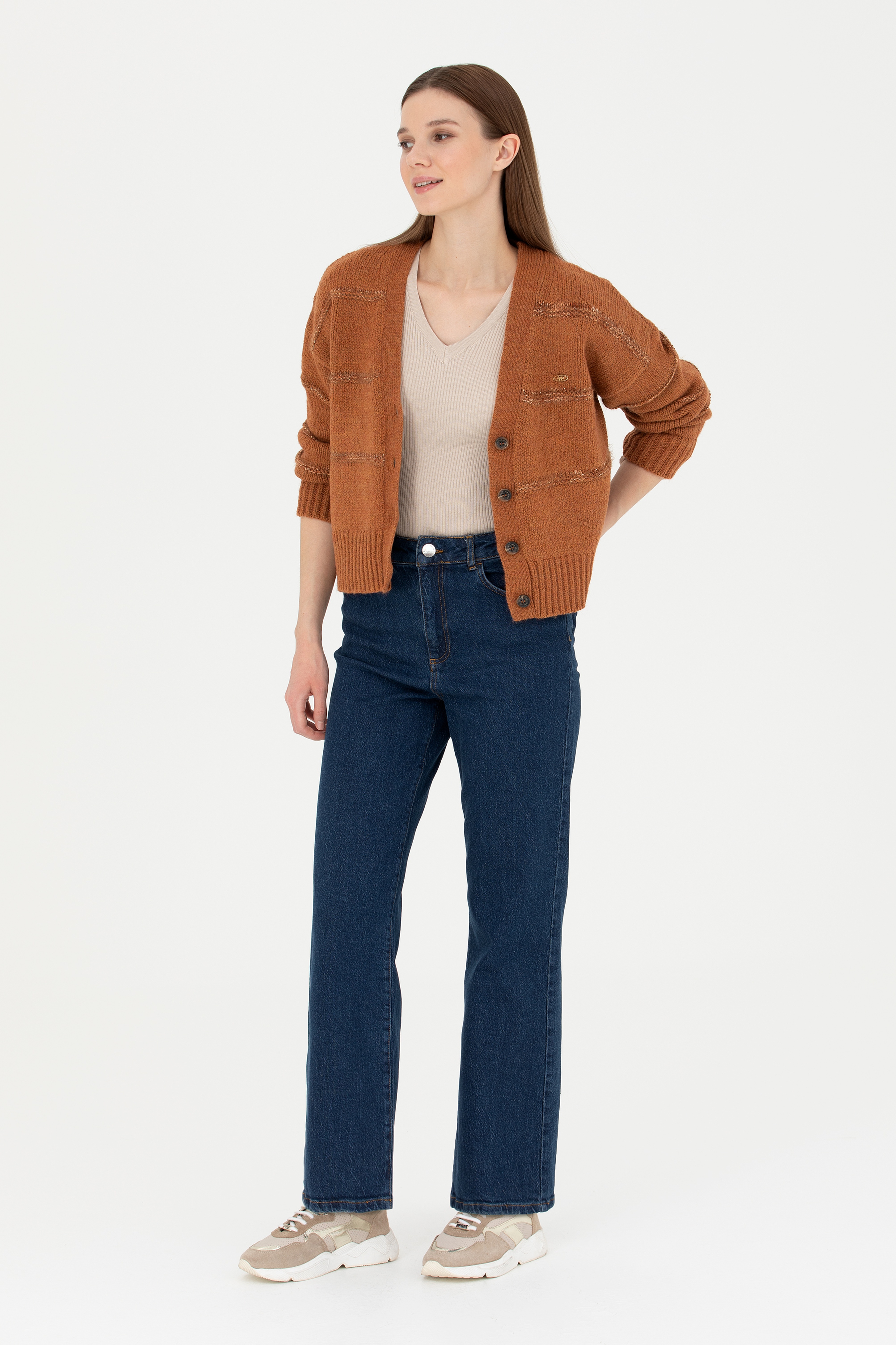 Kadın Koyu Mavi Jean Pantolon - Image 3