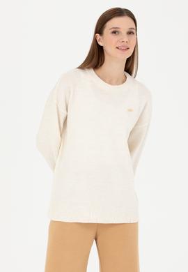 Kadın Ekru Bisiklet Yaka Kazak - 50277265027