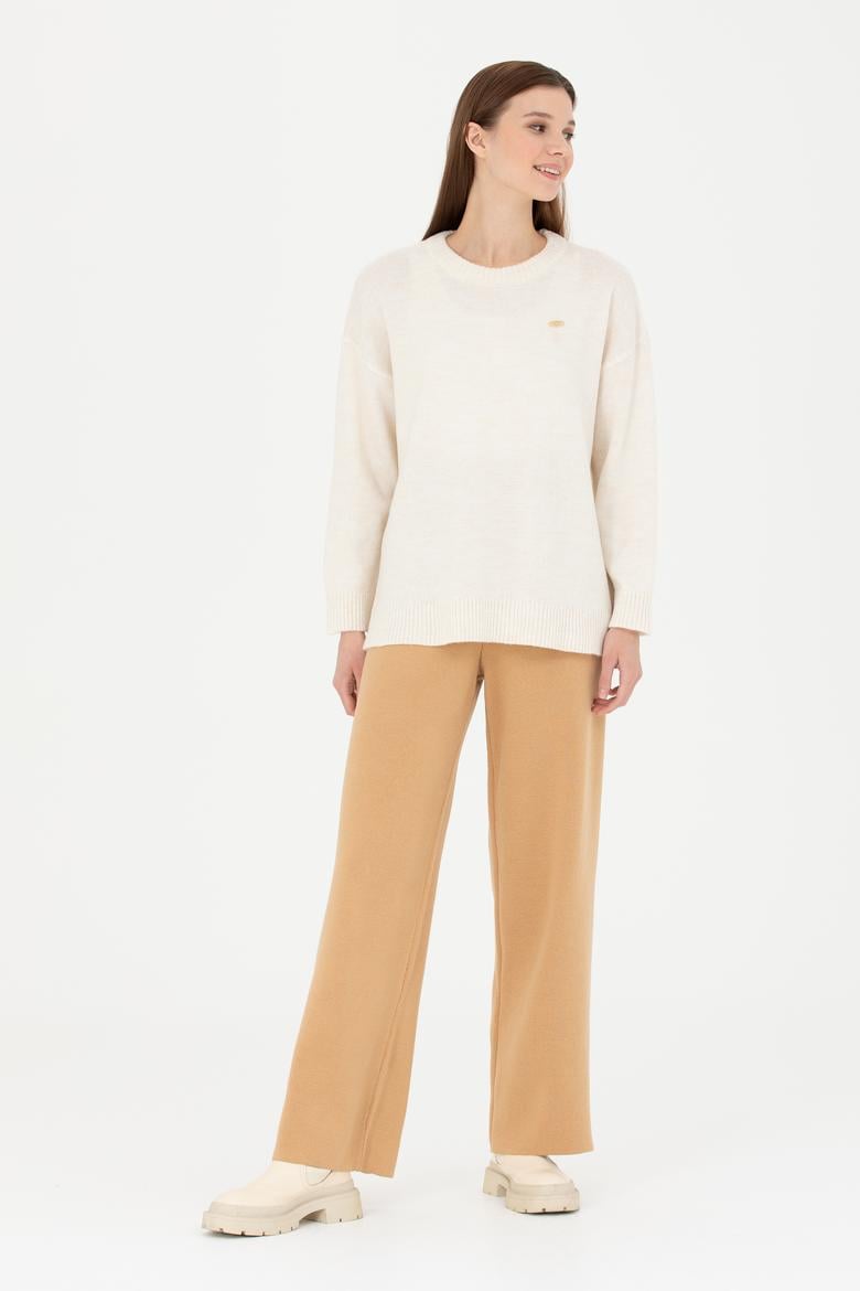 Kadın Ekru Bisiklet Yaka Kazak - 50277265027