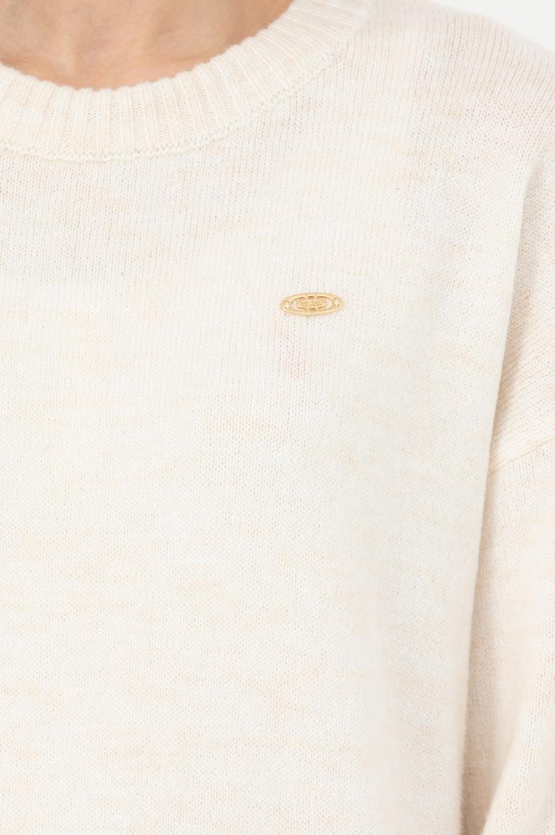 Kadın Ekru Bisiklet Yaka Kazak