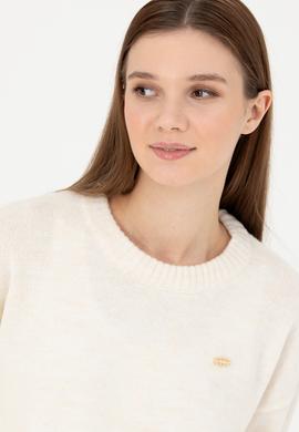 Kadın Ekru Bisiklet Yaka Kazak - 50277265027