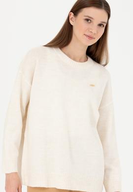 Kadın Ekru Bisiklet Yaka Kazak - 50277265027