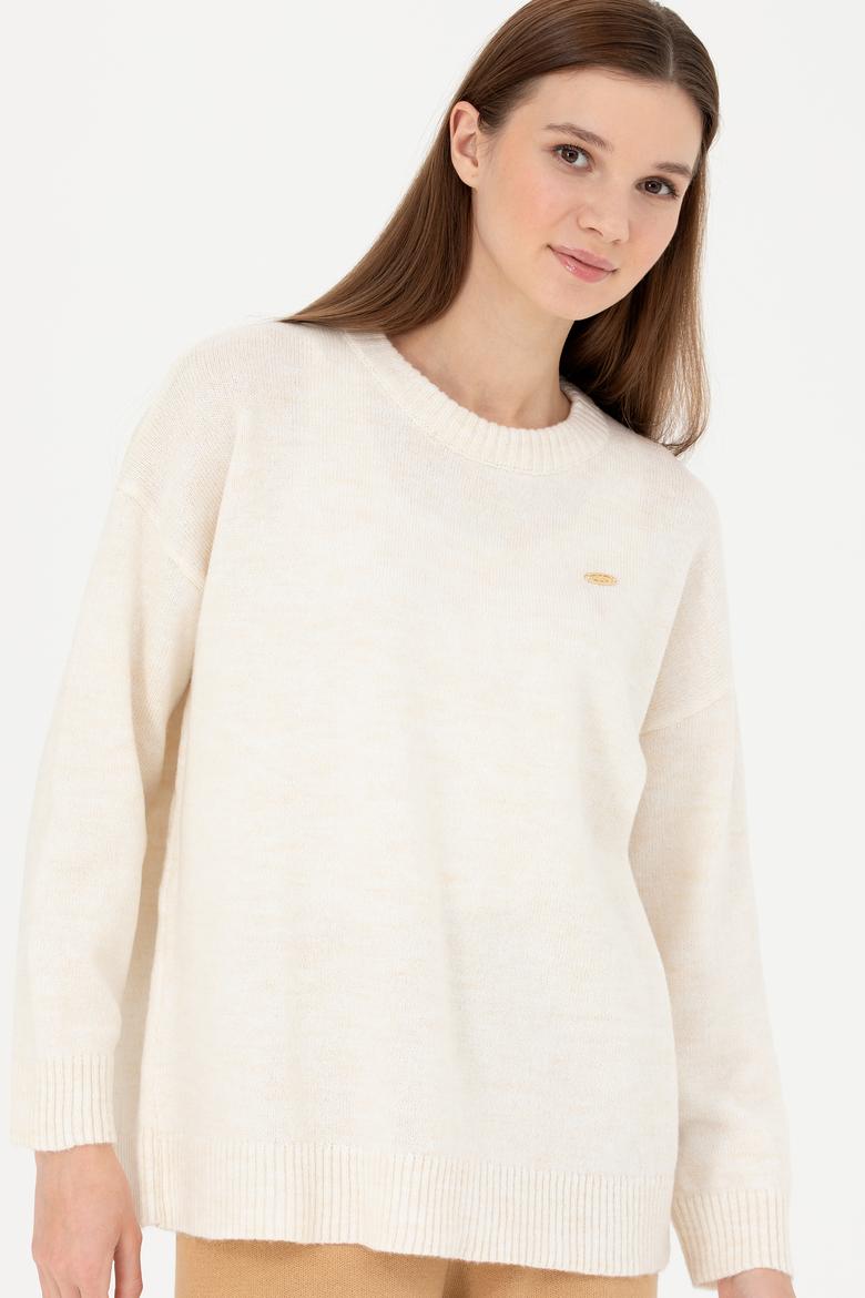 Kadın Ekru Bisiklet Yaka Kazak - 50277265027