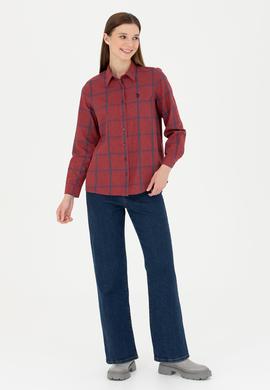 Kadın Bordo Uzun Kollu Gömlek - 50279804010