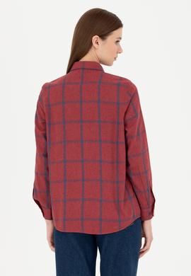 Kadın Bordo Uzun Kollu Gömlek - 50279804010