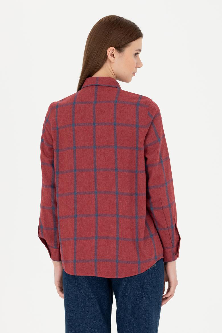 Kadın Bordo Uzun Kollu Gömlek - 50279804010