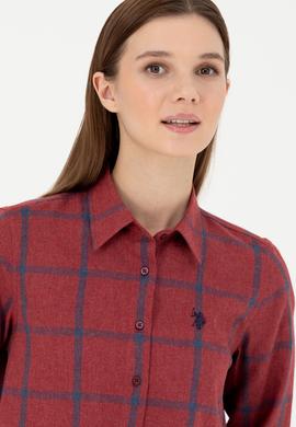 Kadın Bordo Uzun Kollu Gömlek - 50279804010