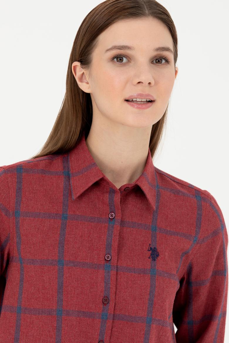 Kadın Bordo Uzun Kollu Gömlek - 50279804010