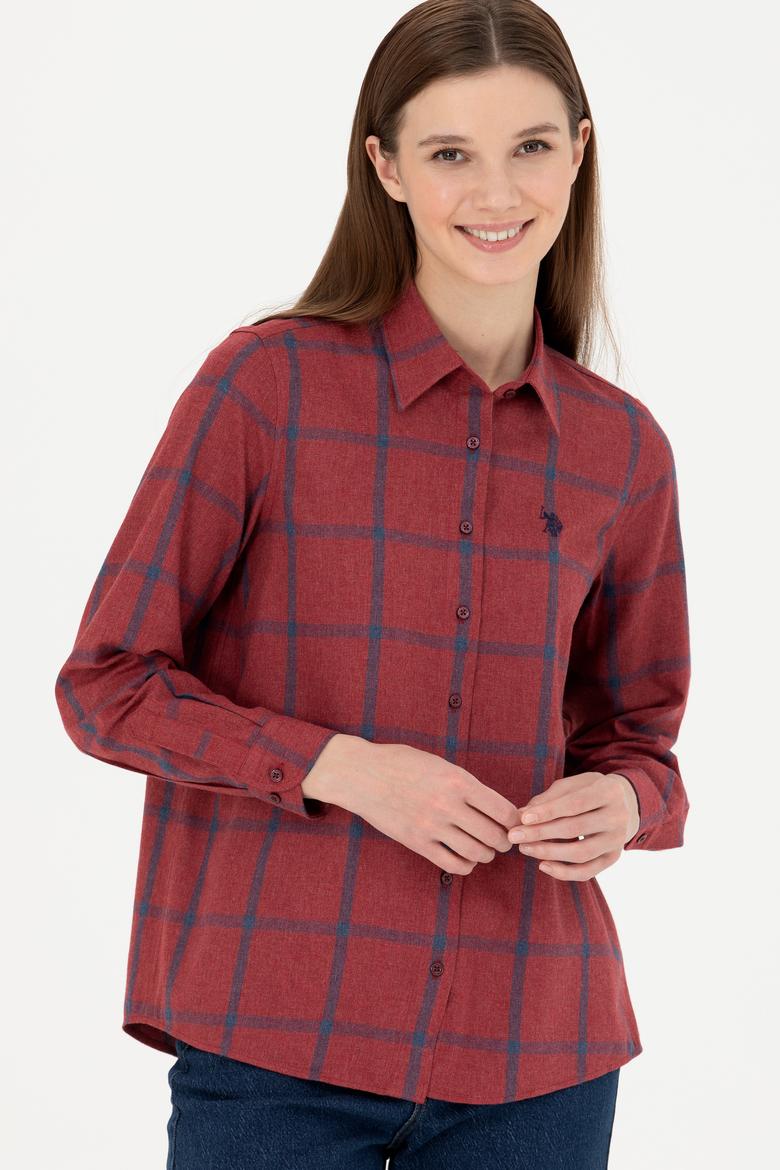 Kadın Bordo Uzun Kollu Gömlek - 50279804010