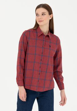 Kadın Bordo Uzun Kollu Gömlek - 50279804010