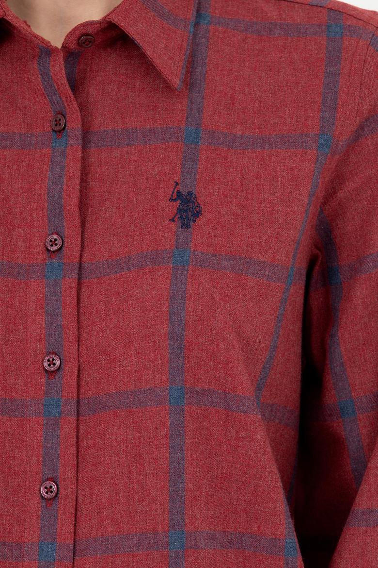 Kadın Bordo Uzun Kollu Gömlek - 50279804010