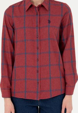 Kadın Bordo Uzun Kollu Gömlek - 50279804010