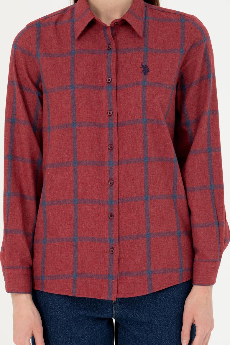 Kadın Bordo Uzun Kollu Gömlek - 50279804010