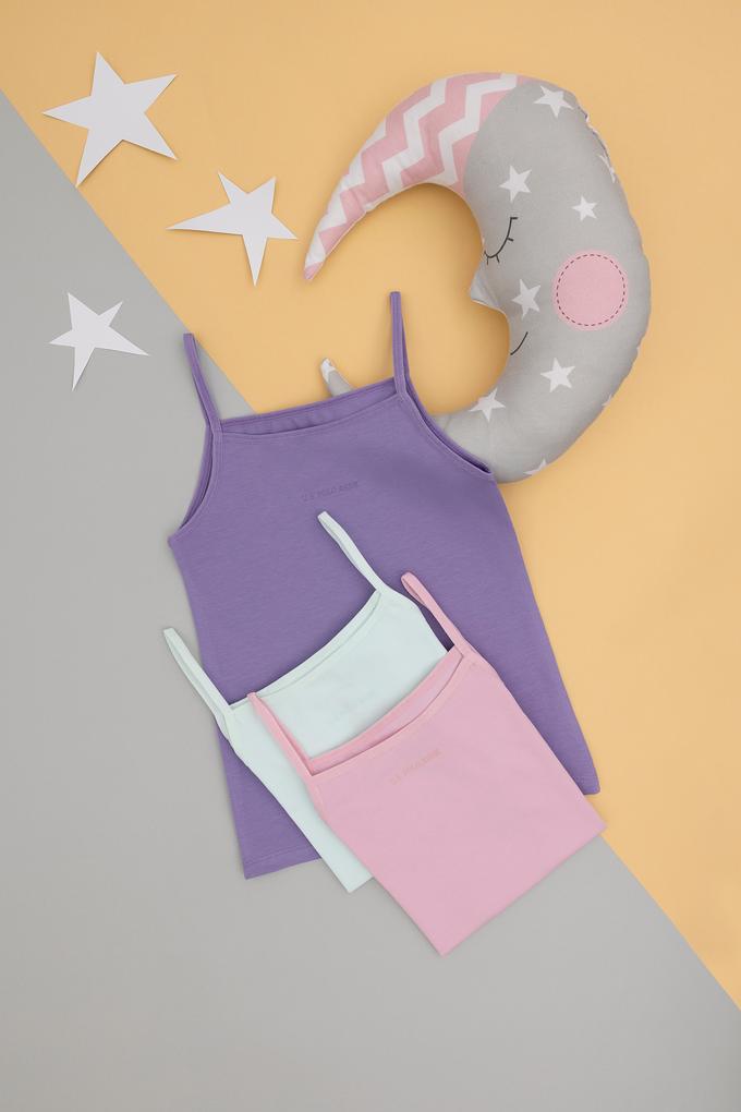 Kız Çocuk 3'lü İp Askılı Atlet