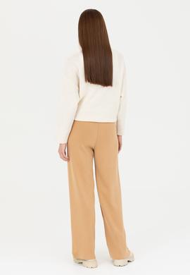 Kadın Kum Melanj Loose Fit Triko Pantolon - 50277305019