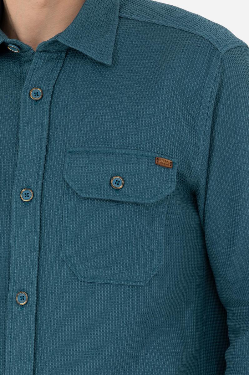 Erkek Petrol Uzun Kollu Gömlek
