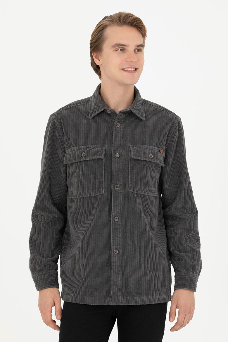 Erkek Antrasit Uzun Kollu Gömlek - 50272723016