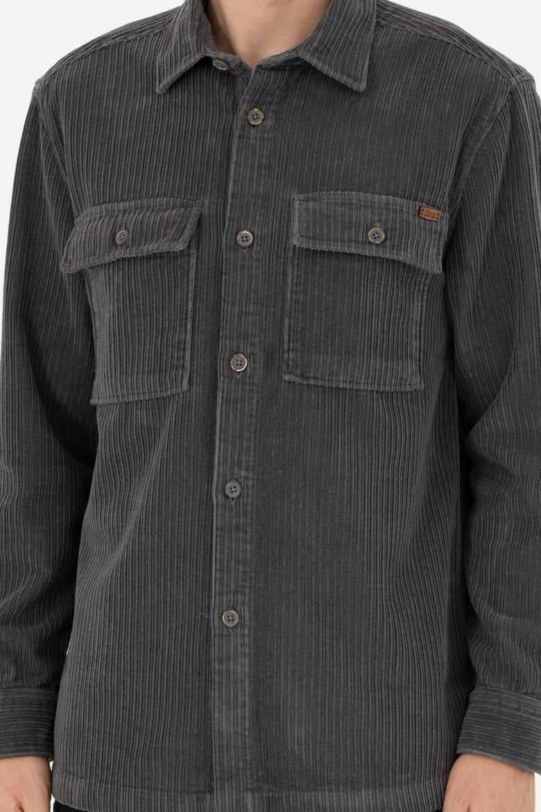 Erkek Antrasit Uzun Kollu Gömlek - 50272723016