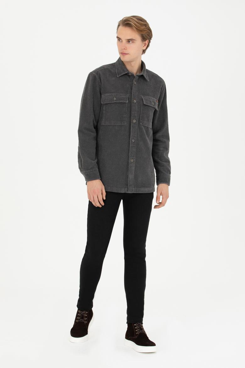 Erkek Antrasit Uzun Kollu Gömlek - 50272723016