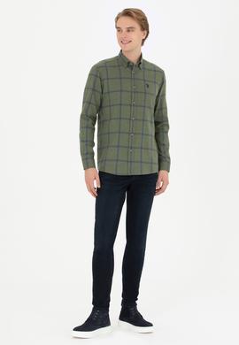 Erkek Haki Uzun Kollu Gömlek - 50279436010