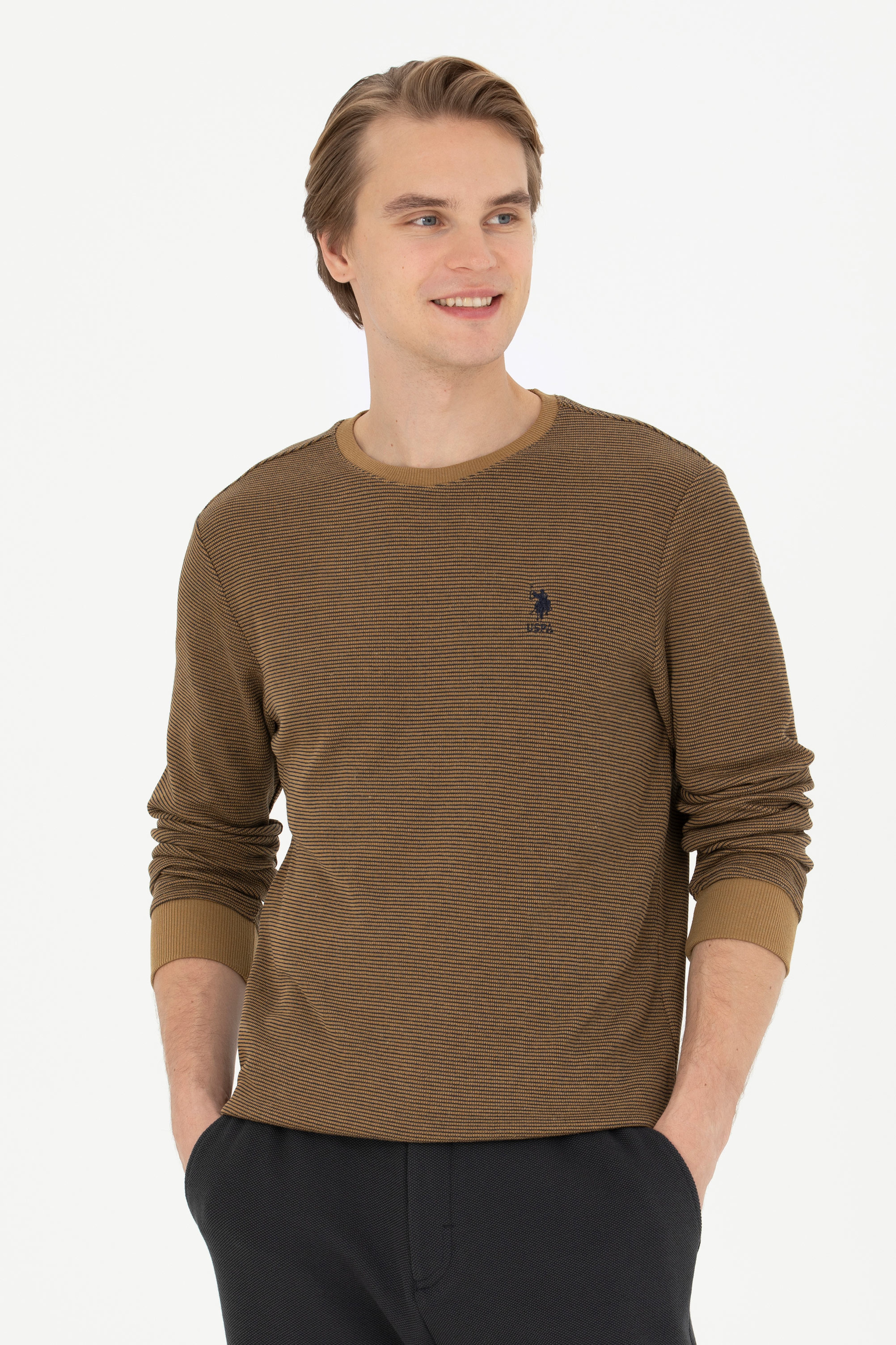 Erkek Açık Haki Sweatshirt