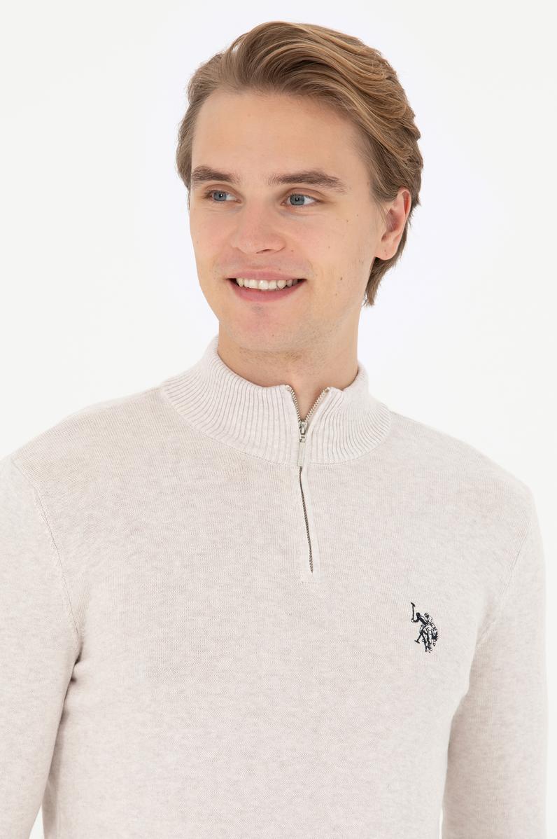 Erkek Taş Yarım Fermuarlı Kazak