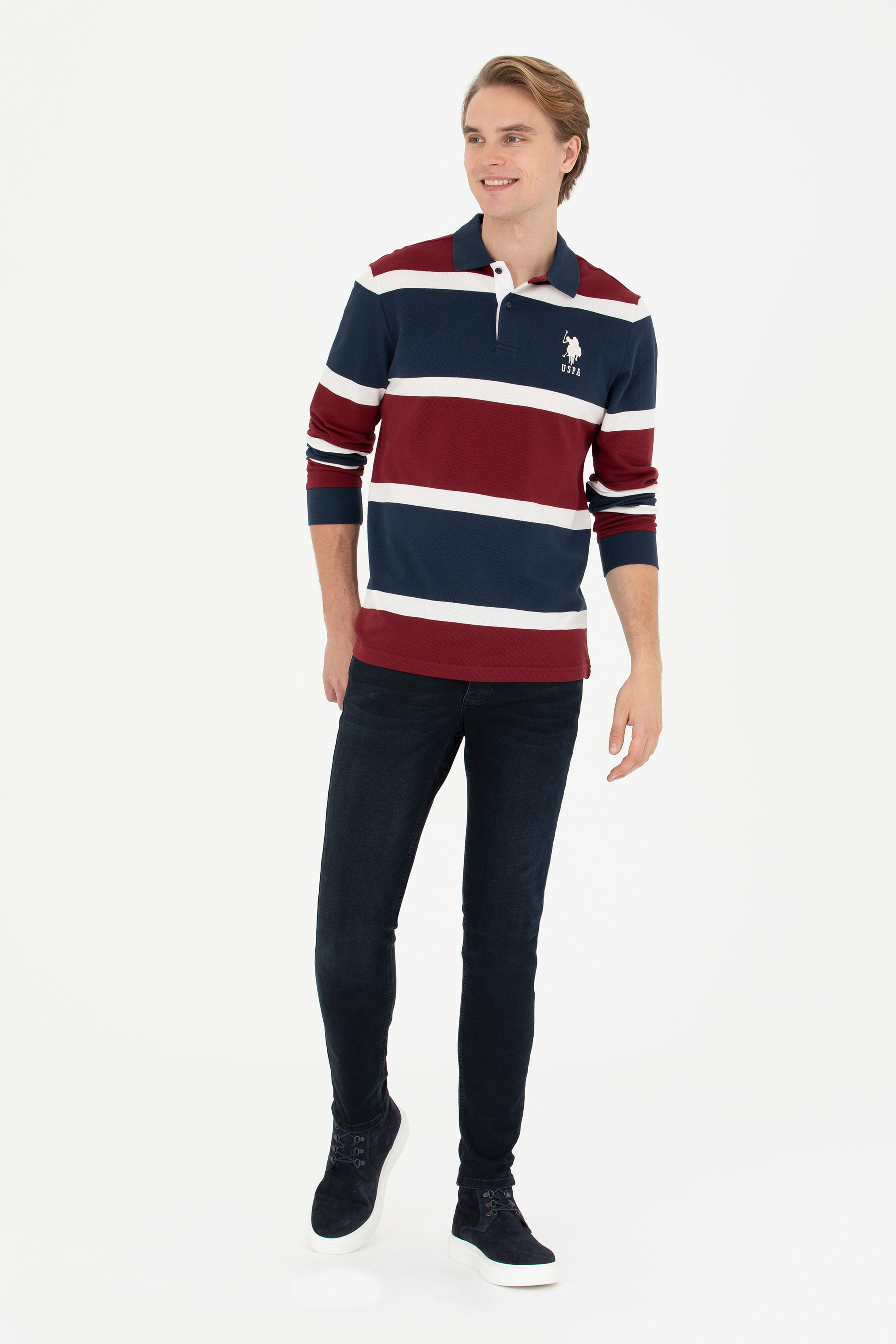 Erkek Bordo Sweatshirt - Image 4