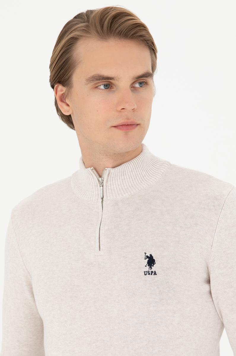 Erkek Taş Yarım Fermuarlı Kazak