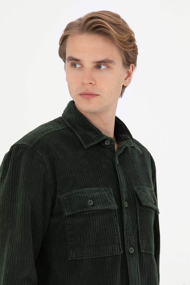 Erkek Yeşil Uzun Kollu Gömlek